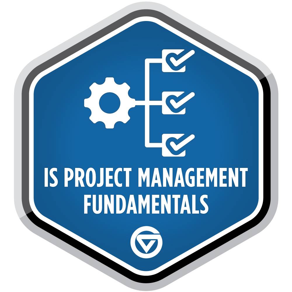 Information Systems Project Management Fundamentals graduate badge.